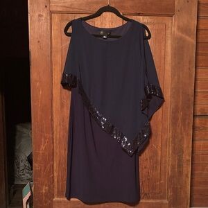 Scarlett Navy Blue Sequin Midi Dress